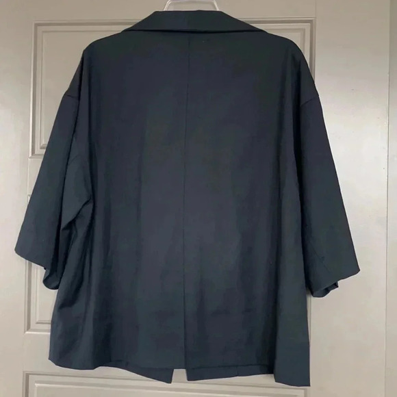 LE17SEPTEMBRE NAVY BLUE WOOL BLEND BLOUSE 8/38 - Picture 5 of 5